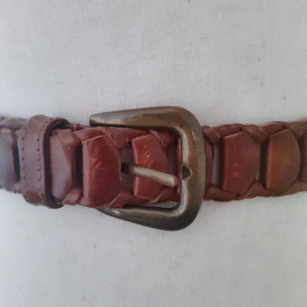 Genuine Leather Woven Belt  Size 42 - Picture 3 of 3